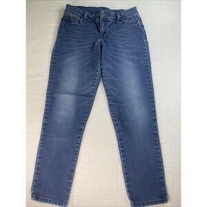 Express Jeans Womens 8 Skinny High Rise Blue Stretch Pockets Medium Wash